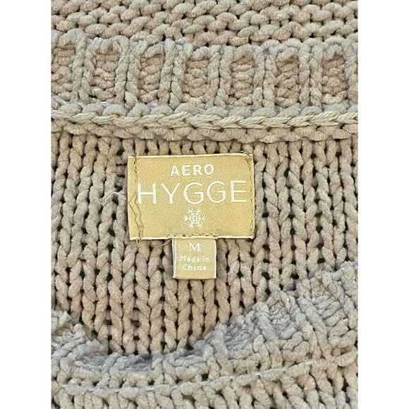 Open Knit Long Sleeve Sweater Textured Pullover Relaxed Fit Pink - Picture 4 of 5